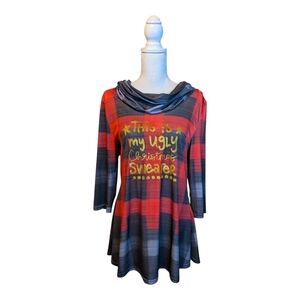 SANTA'S 🎅 Favorite Ugly Christmas Sweater Dress Long Sleeve Small